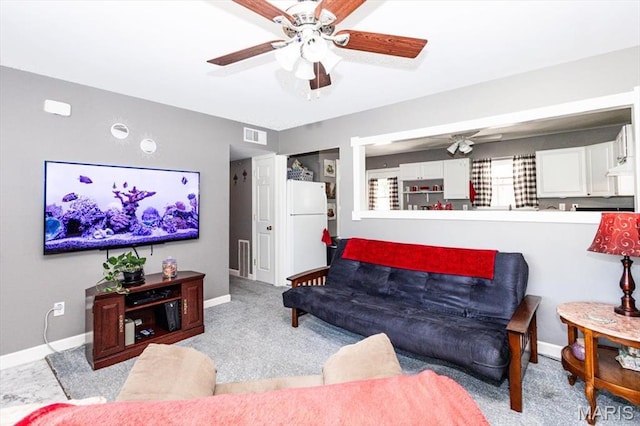 314 Weber Dr, Eureka, MO 63025 - living area featuring ceiling fan and carpet floors