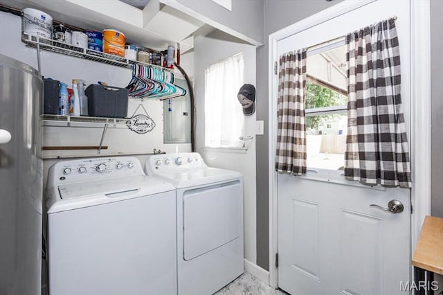 314 Weber Dr, Eureka, MO 63025 - laundry area featuring washing machine and dryer and electric panel