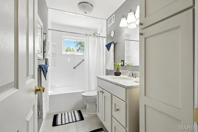 314 Weber Dr, Eureka, MO 63025 - full bathroom featuring shower / tub combo with curtain, vanity, and tile patterned floors