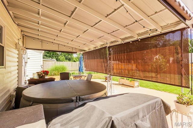 314 Weber Dr, Eureka, MO 63025 - fenced backyard with a hot tub and a patio area