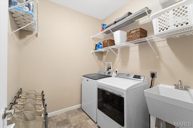 2385 Chemin Ave, Saint Charles, MO 63301 - laundry room with independent washer and dryer and baseboards