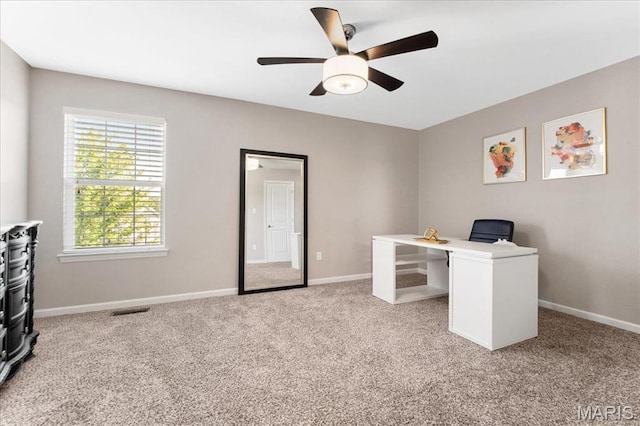 2385 Chemin Ave, Saint Charles, MO 63301 - office area with carpet and ceiling fan
