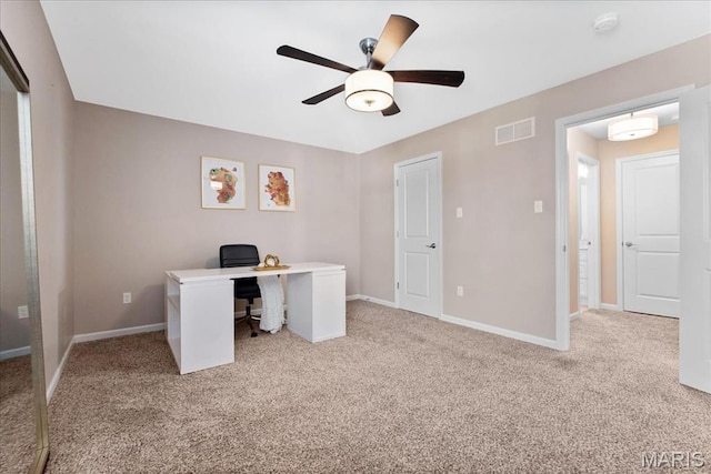 2385 Chemin Ave, Saint Charles, MO 63301 - unfurnished office with ceiling fan and light carpet
