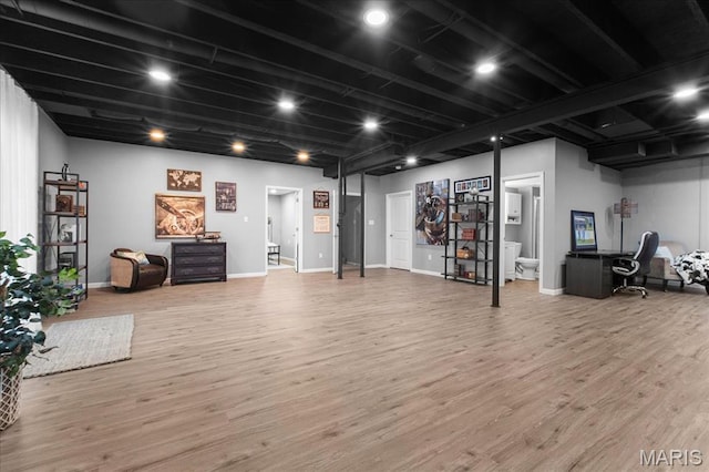 2385 Chemin Ave, Saint Charles, MO 63301 - exercise room featuring wood finished floors and baseboards