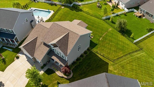 2385 Chemin Ave, Saint Charles, MO 63301 - view from above of property with a pool area