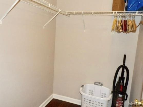 7302 Spring Creek Ln, Ofallon, MO 63368 - spacious closet featuring dark wood-style floors
