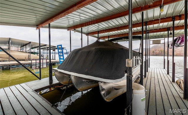 980 Laura Hufferd Rd, Roach, MO 65787 - dock area featuring boat lift and a water view
