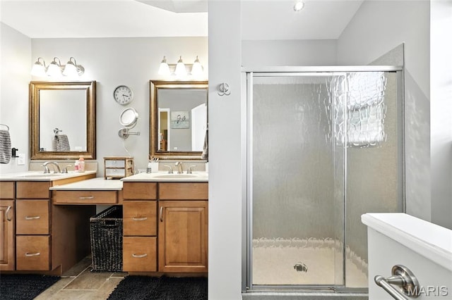 2039 Meramec Meadows Dr, Fenton, MO 63026 - bathroom with vanity and a stall shower