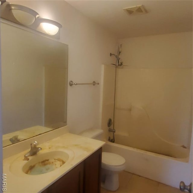 13801 Country Meadow Ct, Wright City, MO 63390 - full bath with vanity, tile patterned flooring, and washtub / shower combination
