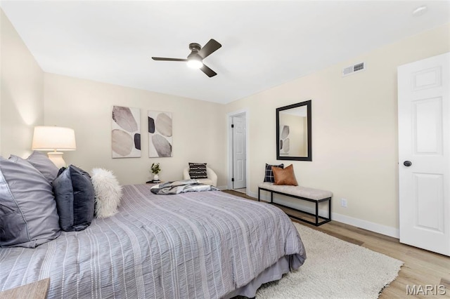 115 E Bodley Ave Unit A6, Kirkwood, MO 63122 - bedroom featuring light wood-type flooring and ceiling fan