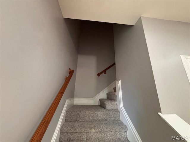 2012 Mallinckrodt St, Saint Louis, MO 63107 - stairway with carpet flooring