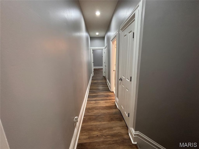 2012 Mallinckrodt St, Saint Louis, MO 63107 - corridor with dark wood-type flooring and recessed lighting