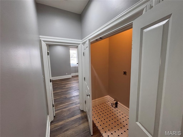 2012 Mallinckrodt St, Saint Louis, MO 63107 - hallway with wood finished floors and baseboards