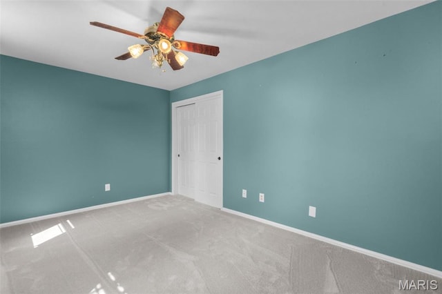 15495 Long Castle Forest Ct, Chesterfield, MO 63017 - carpeted empty room with a ceiling fan and baseboards