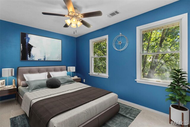 15495 Long Castle Forest Ct, Chesterfield, MO 63017 - carpeted bedroom featuring baseboards and ceiling fan