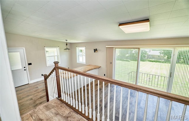 900 3rd St, Troy, MO 63379 - hall with wood finished floors and an upstairs landing