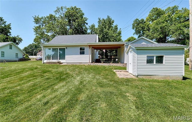 900 3rd St, Troy, MO 63379 - rear view of property with a yard and roof with shingles