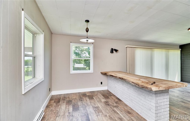 900 3rd St, Troy, MO 63379 - unfurnished dining area with hardwood / wood-style flooring and a baseboard radiator