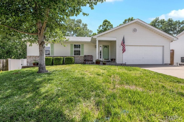 7 Mcclay Village Cir, Saint Peters, MO 63376 - ranch-style house with a garage, concrete driveway, and brick siding
