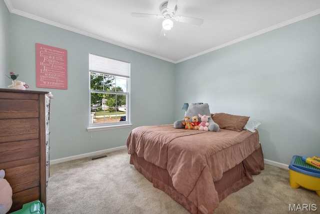 7 Mcclay Village Cir, Saint Peters, MO 63376 - bedroom featuring crown molding, carpet, and a ceiling fan