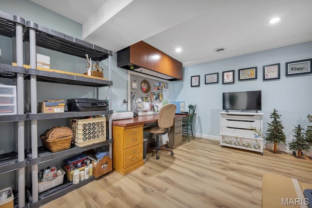 7 Mcclay Village Cir, Saint Peters, MO 63376 - office featuring light wood-style flooring and recessed lighting