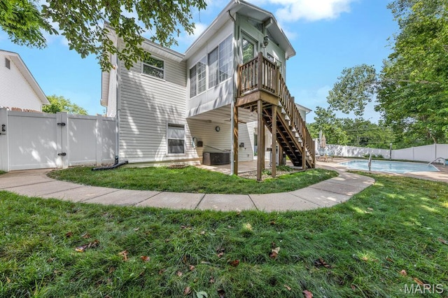 7 Mcclay Village Cir, Saint Peters, MO 63376 - back of property featuring a gate, stairs, a fenced backyard, and a patio area
