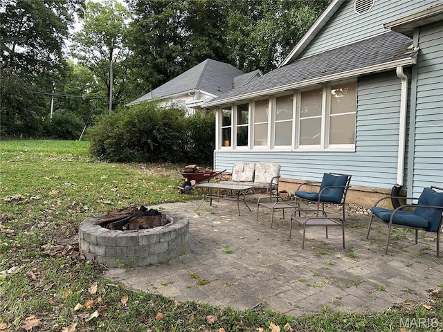 325 N Prairie St, Greenville, IL 62246 - view of patio / terrace featuring an outdoor fire pit