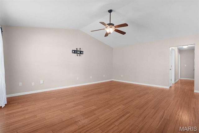 1222 W 8th St, Washington, MO 63090 - unfurnished room featuring ceiling fan, light wood-style floors, and lofted ceiling