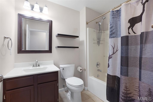 1222 W 8th St, Washington, MO 63090 - bathroom with vanity, shower / bath combo, and tile patterned flooring