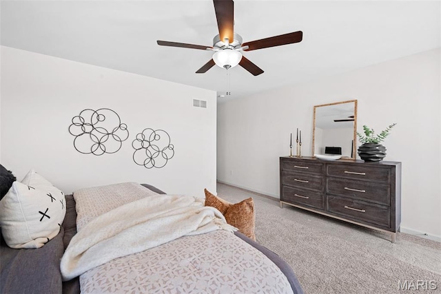 2921 Memphis St, Saint Charles, MO 63301 - bedroom featuring light carpet and ceiling fan