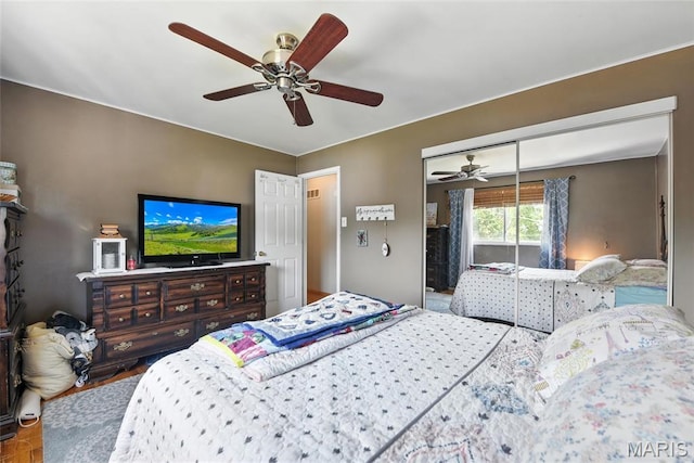 1918 Lone Pine Dr, Arnold, MO 63010 - bedroom featuring a closet and ceiling fan