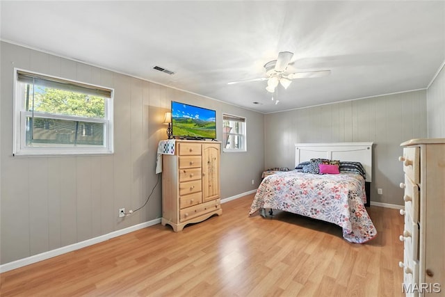 1918 Lone Pine Dr, Arnold, MO 63010 - bedroom featuring light wood-style floors, a ceiling fan, and ornamental molding