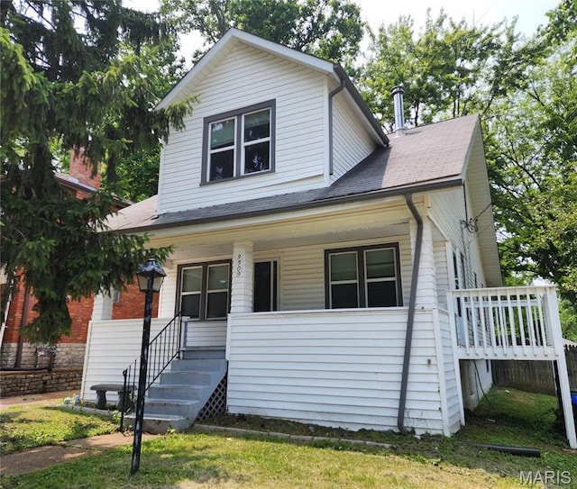 3309 Calvert Ave, Breckenridge Hills, MO 63114 - view of front of house with a porch and roof with shingles
