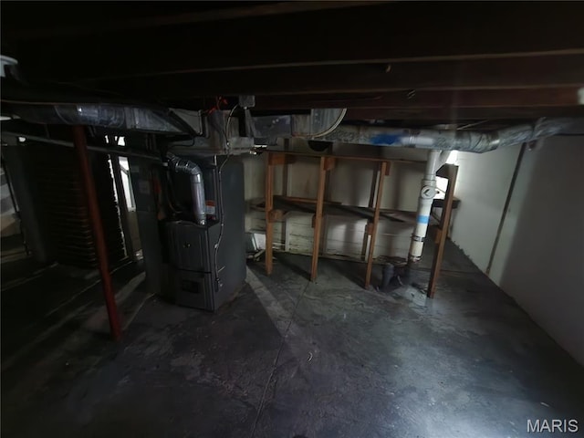 3309 Calvert Ave, Breckenridge Hills, MO 63114 - unfinished below grade area with heating unit