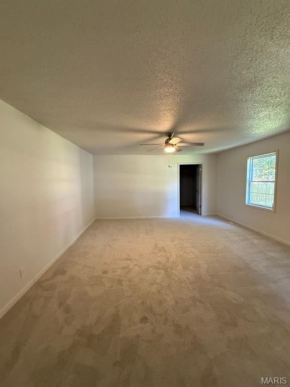804 W Bain St, Dexter, MO 63841 - unfurnished room featuring light carpet, ceiling fan, and a textured ceiling