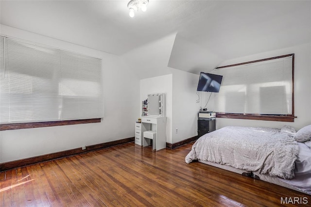 125 N 41st St, Belleville, IL 62226 - bedroom with lofted ceiling and wood-type flooring