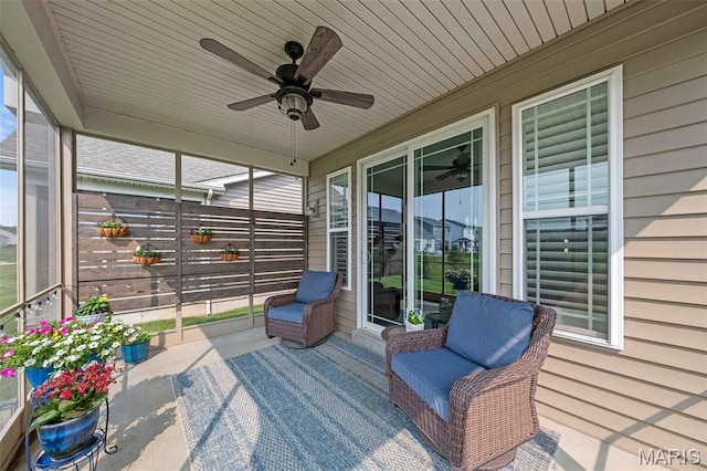 2393 Windswept Farms Dr, Eureka, MO 63025 - sunroom with a ceiling fan