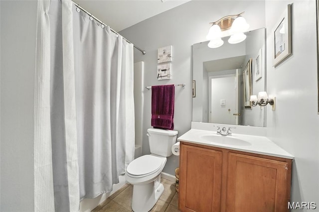 27 Carlton Lake Ct, Wentzville, MO 63385 - full bathroom with vanity, a shower with shower curtain, and tile patterned flooring