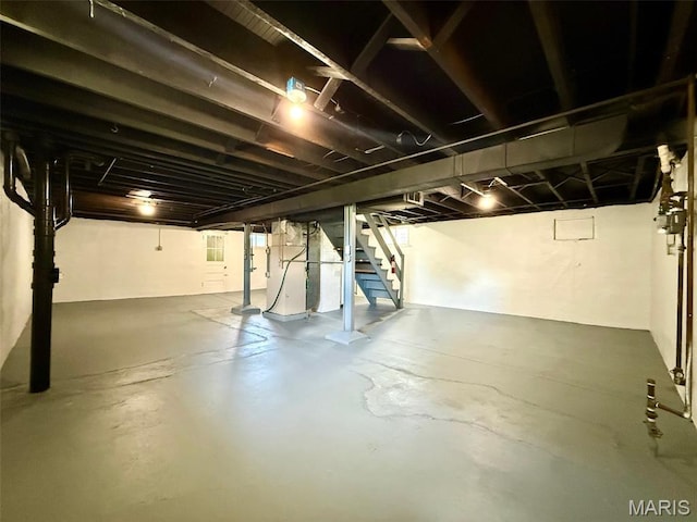 4707 Primm St, Saint Louis, MO 63116 - unfinished basement with stairs