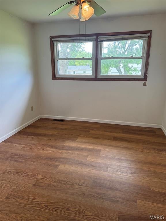 48 E N Ave, Ellsinore, MO 63937 - unfurnished room with plenty of natural light, a ceiling fan, and dark wood finished floors