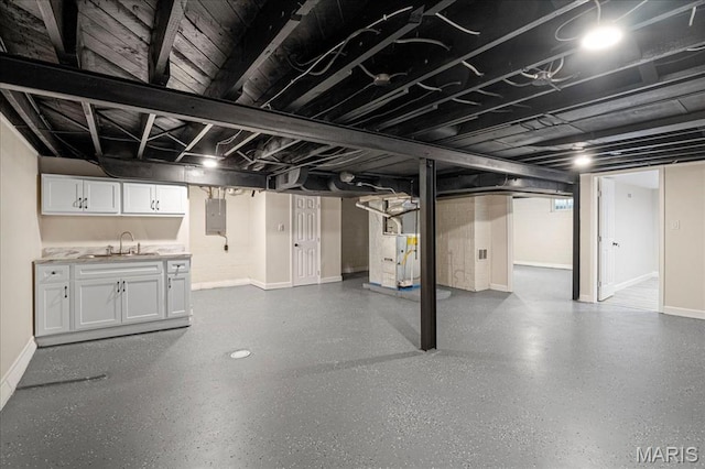 407 N 28th St, Belleville, IL 62226 - finished basement featuring a sink and electric panel