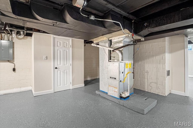 407 N 28th St, Belleville, IL 62226 - unfinished below grade area with electric panel and heating unit