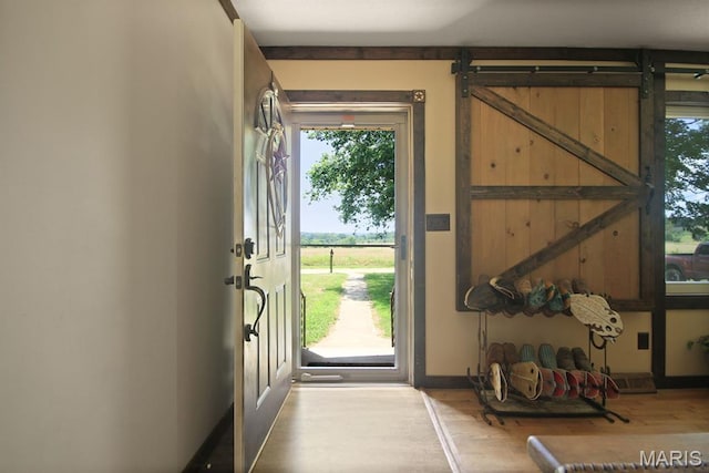 31337 Hudson Rd, Lebanon, MO 65536 - doorway with wood finished floors and healthy amount of natural light
