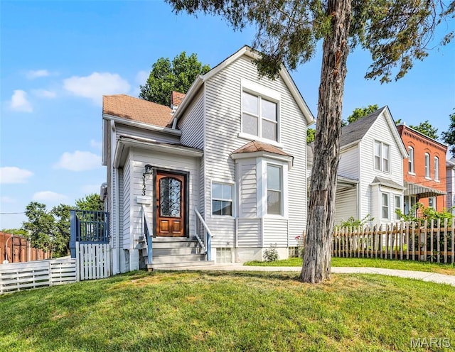 5123 Wicklow Pl, Saint Louis, MO 63111 - view of front of house with entry steps and a chimney