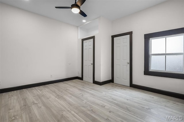 5123 Wicklow Pl, Saint Louis, MO 63111 - unfurnished bedroom featuring light wood-type flooring, recessed lighting, and ceiling fan