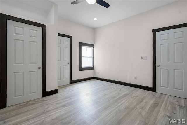 5123 Wicklow Pl, Saint Louis, MO 63111 - unfurnished bedroom featuring light wood-style flooring, ceiling fan, and recessed lighting