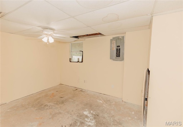20055 Simmons Rd, Waynesville, MO 65583 - basement featuring electric panel and a drop ceiling