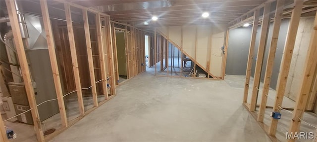 11112 Morrow Dr, Saint Ann, MO 63074 - unfinished basement with heating unit