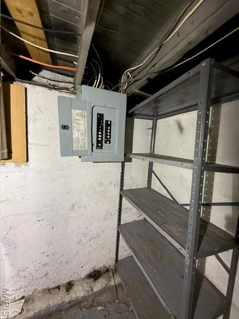 4666 Tesson St, Saint Louis, MO 63116 - unfinished below grade area with electric panel