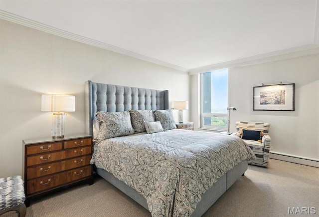 200 S Brentwood Blvd Unit 15C, Clayton, MO 63105 - carpeted bedroom with crown molding and a baseboard heating unit